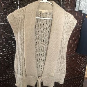 3/$30 - Forever 21 sleeveless wrap style sweater, beige